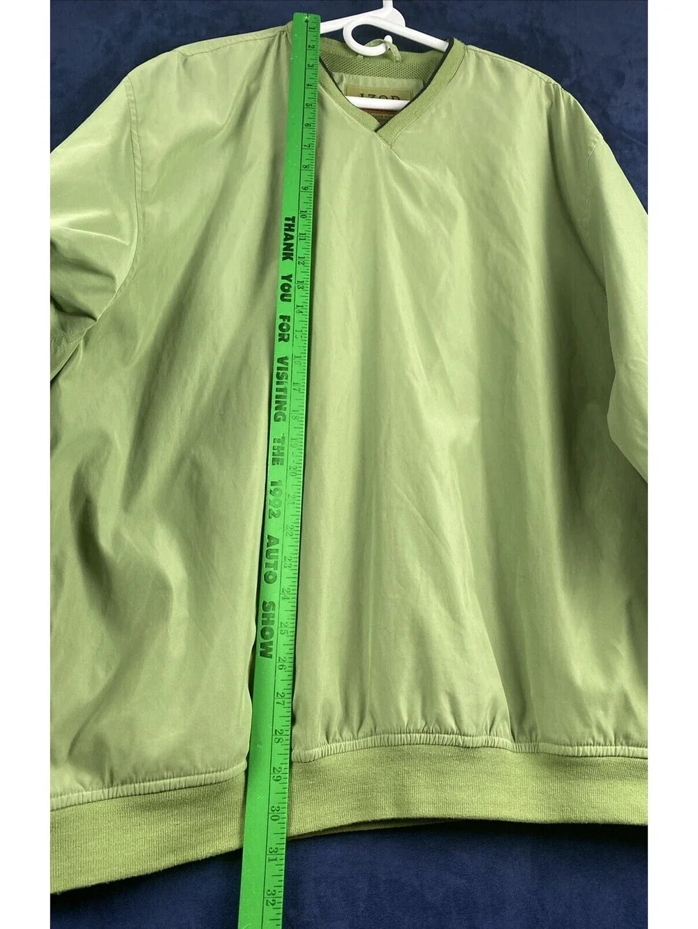 izod xfg jacket mens XL Green soft shell golfing pullover v neck 11% nylon